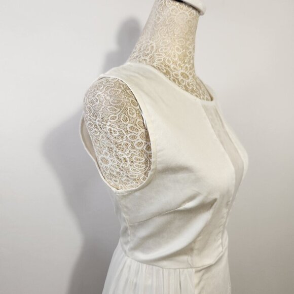 AX Paris Women's White Size10 Sleeveless Chiffon Panel Zip Back Mini Dress Party - Picture 6 of 14